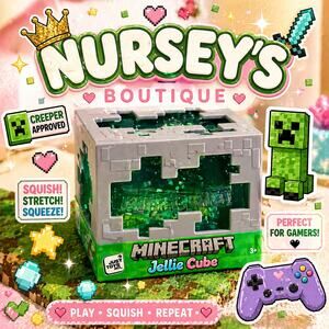 Minecraft Jellie Cube Squishy Toy Creeper Slime Stress Toy New